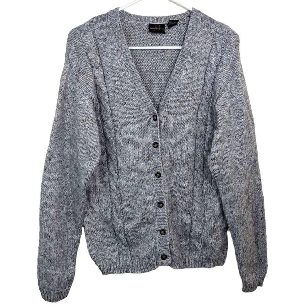 Vintage Jenny Buchanan Cardigan Sweater Grandpa Button Front Knit Medium